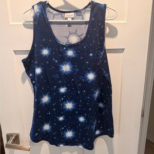 LuLaRoe Navy Blue Starburst Tank Top